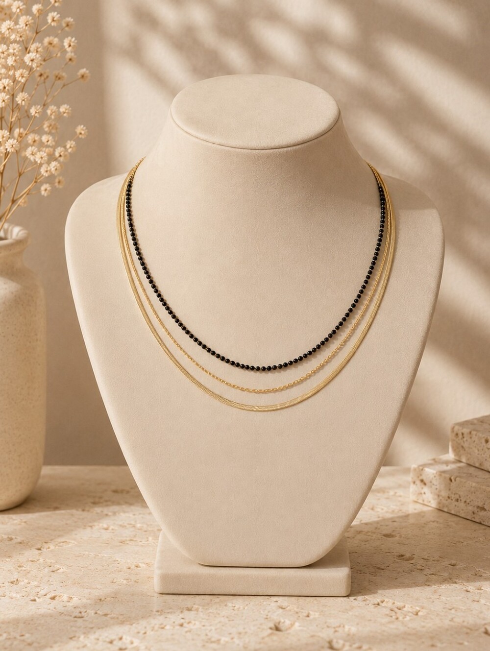 Ettika Delicate Sparkle Layered Chain Necklace